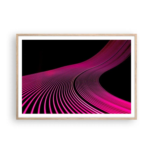 Affiche dans un chêne clair - Poster - Avenue de lumière - 100x70 cm