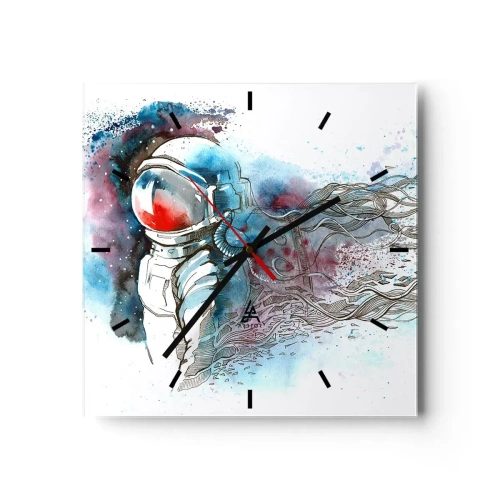 Horloge murale - Pendule murale - Seul avec l'espace - 40x40 cm