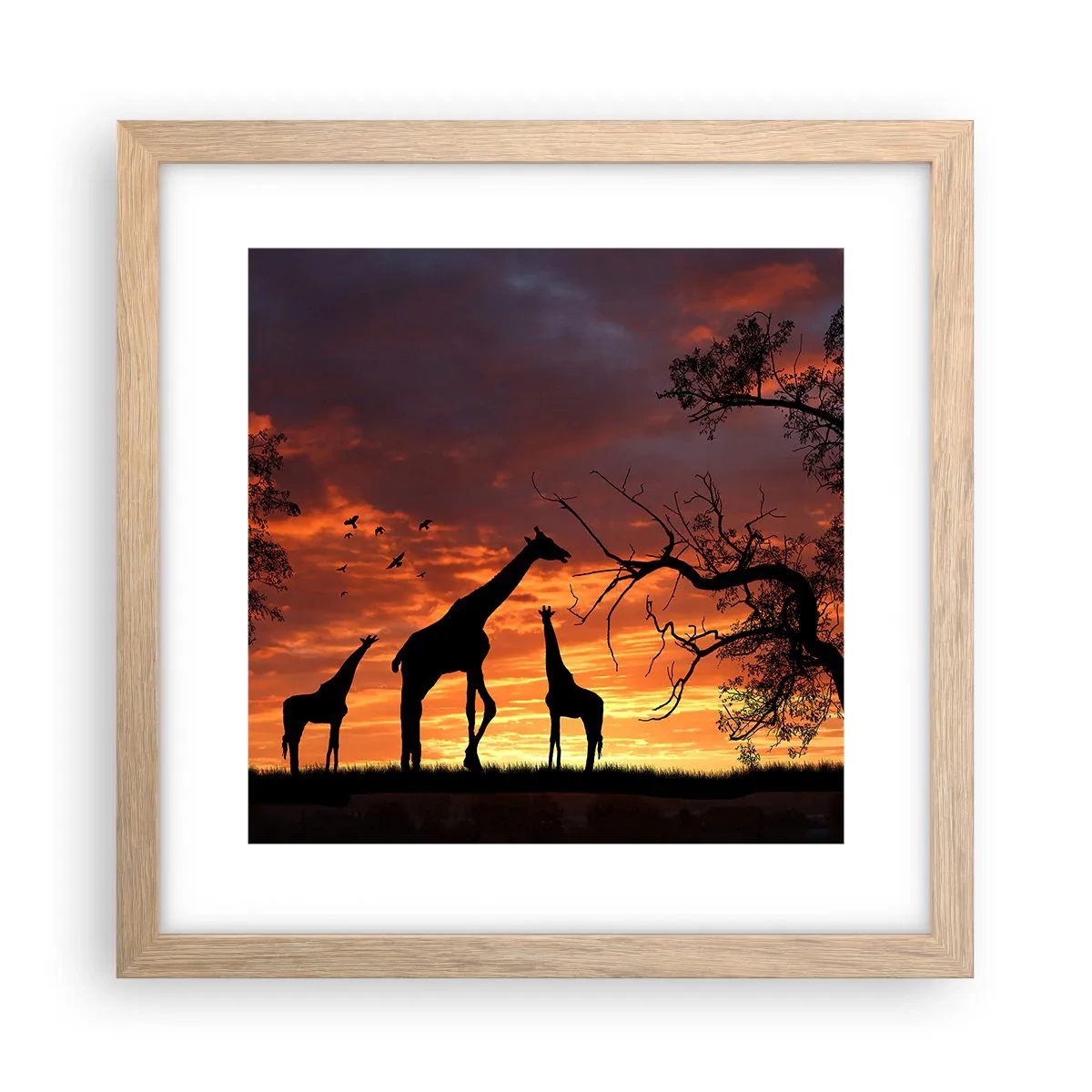 Affiche dans un chêne clair - Poster - Un petit dîner avec vos proches - 30x30 cm