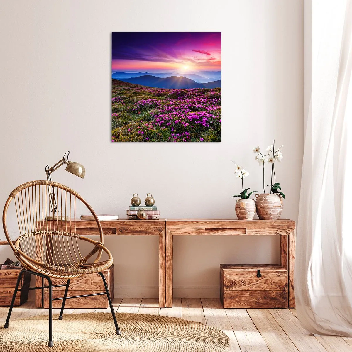 Impression sur toile - Image sur toile - Les herbes sentaient les grappes fraîches de la récolte - 30x30 cm