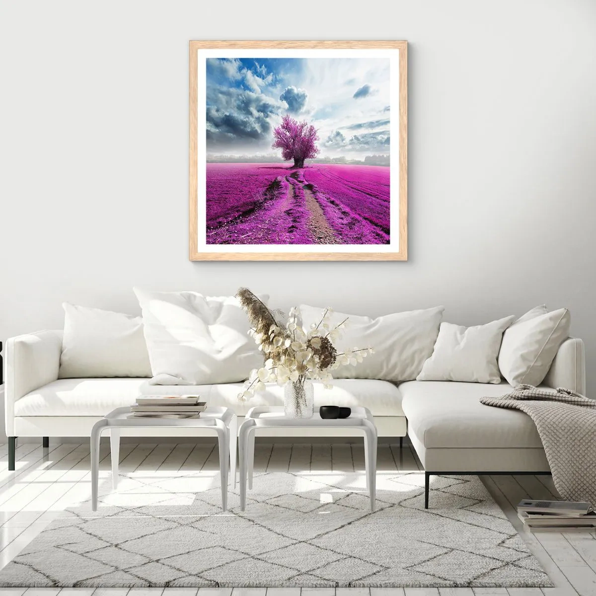 Affiche dans un chêne clair - Poster - Lande - nature sauvage - 50x50 cm