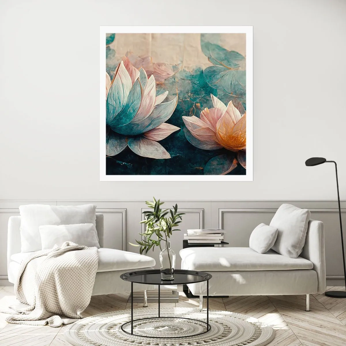 Affiche - Poster - Les étoiles du lac - 60x60 cm