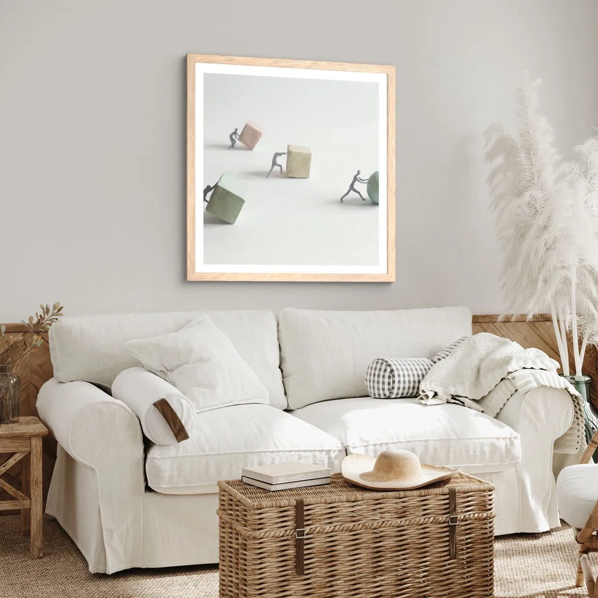 Affiche dans un chêne clair - Poster - Rien que la vie - 50x50 cm