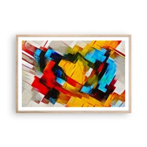 Affiche dans un chêne clair - Poster - Une superposition multicolore - 91x61 cm