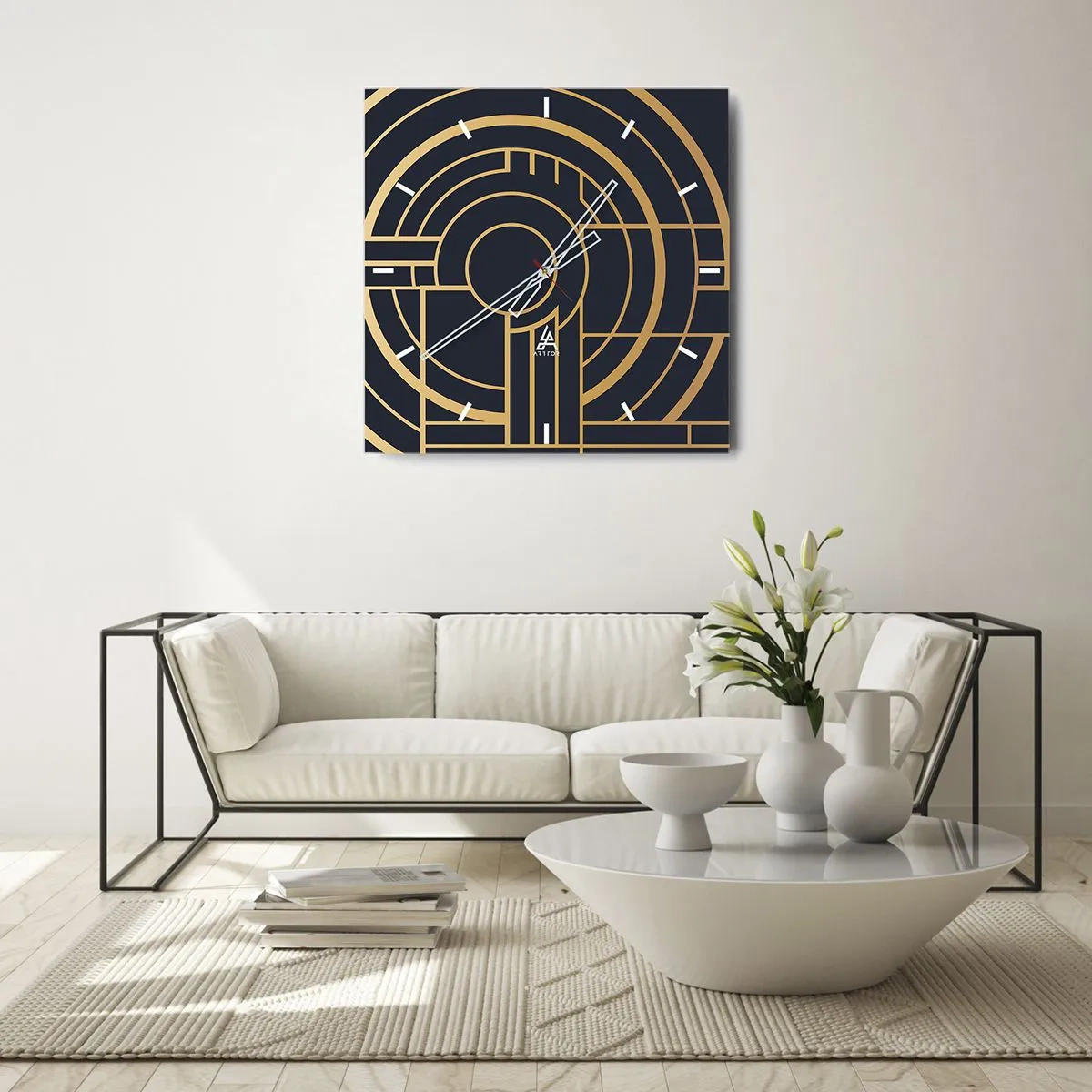 Horloge murale - Pendule murale - Rotation des éléments - 30x30 cm