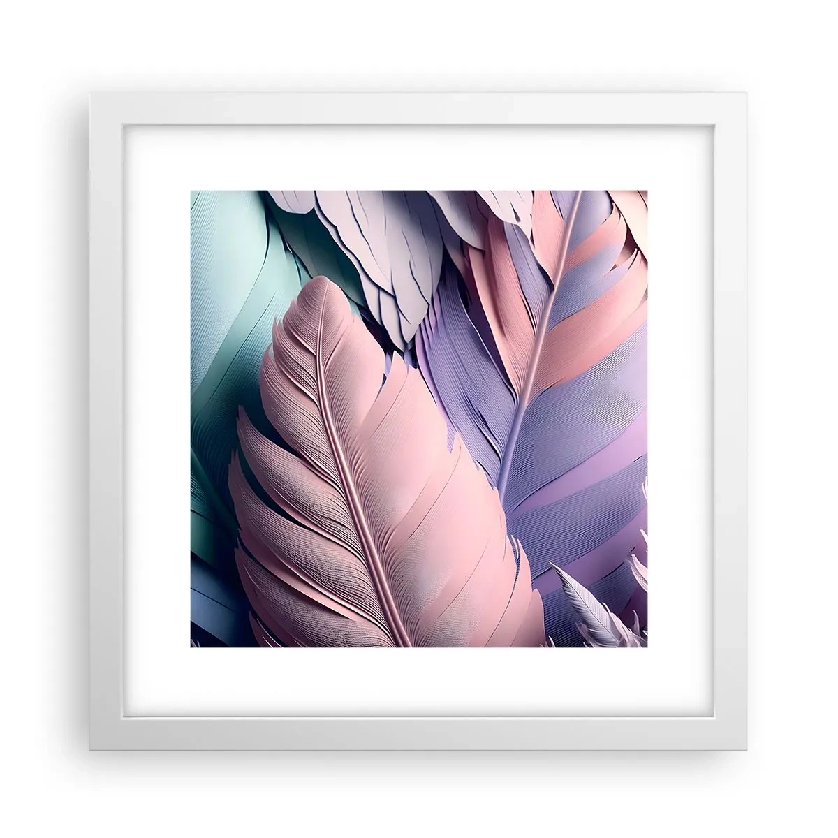 Affiche dans un cadre blanc - Poster - Oiseau chic - 30x30 cm