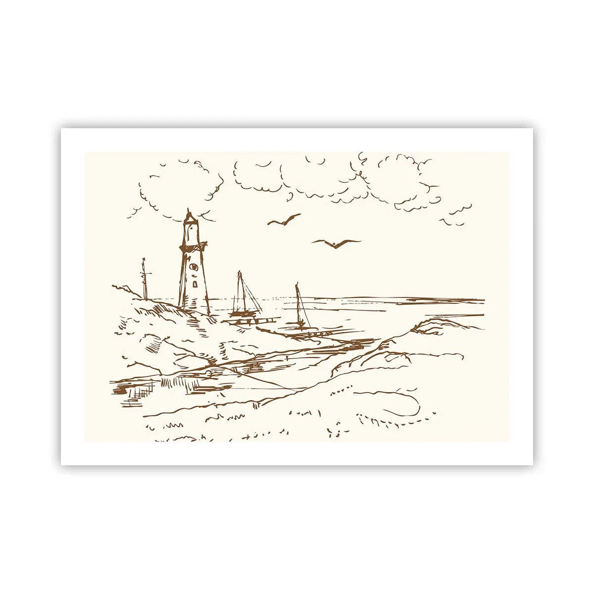 Affiche - Poster - Esquisse de souvenirs d'été - 70x50 cm