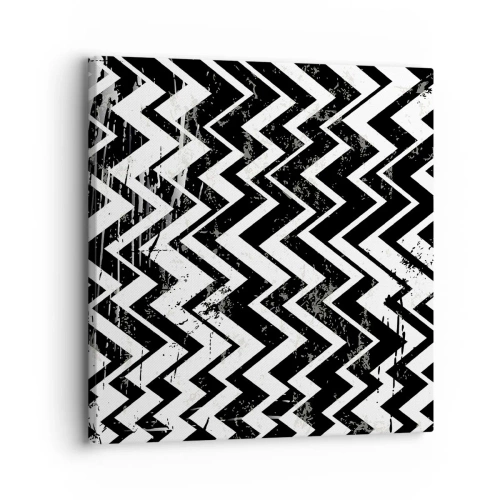Impression sur toile - Image sur toile - Zig-blanc, zag-noir - 30x30 cm