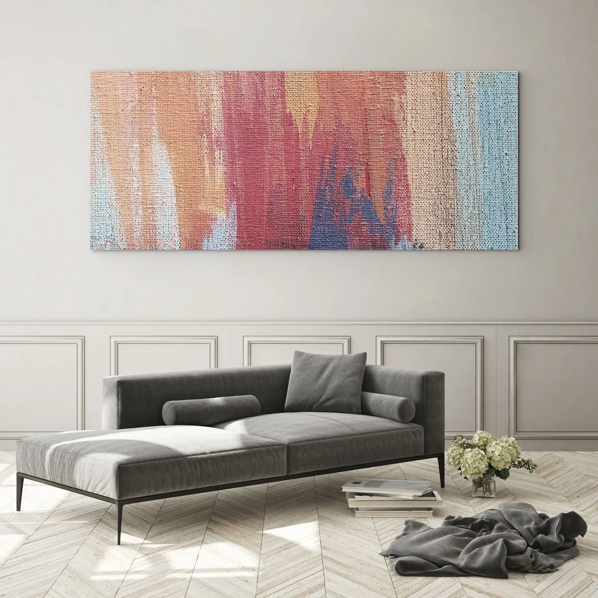 Impression sur verre - Image sur verre - Ecoulement de l'arc-en ciel - 100x40 cm