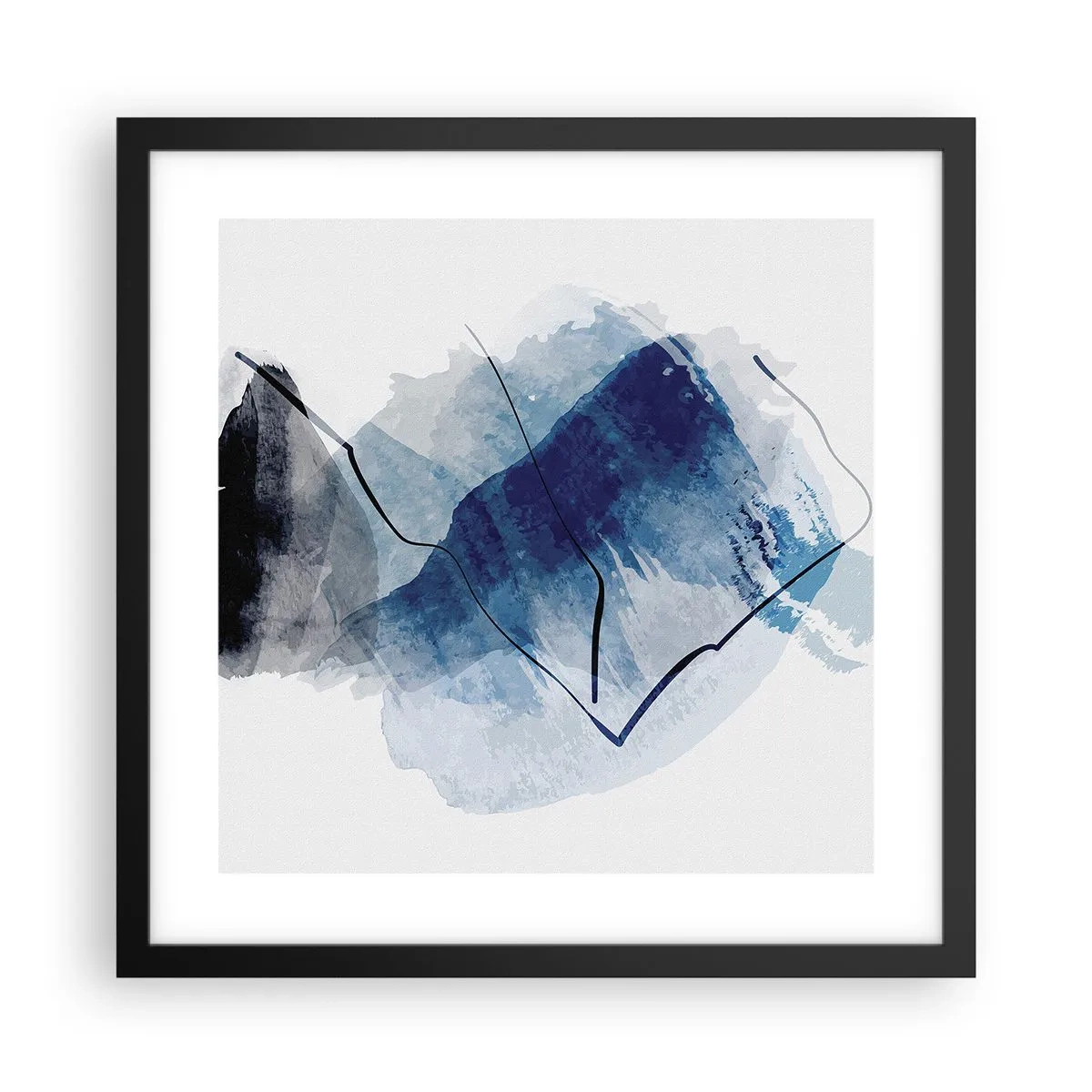 Affiche dans un cadre noir - Poster - Montagne de glace - 40x40 cm