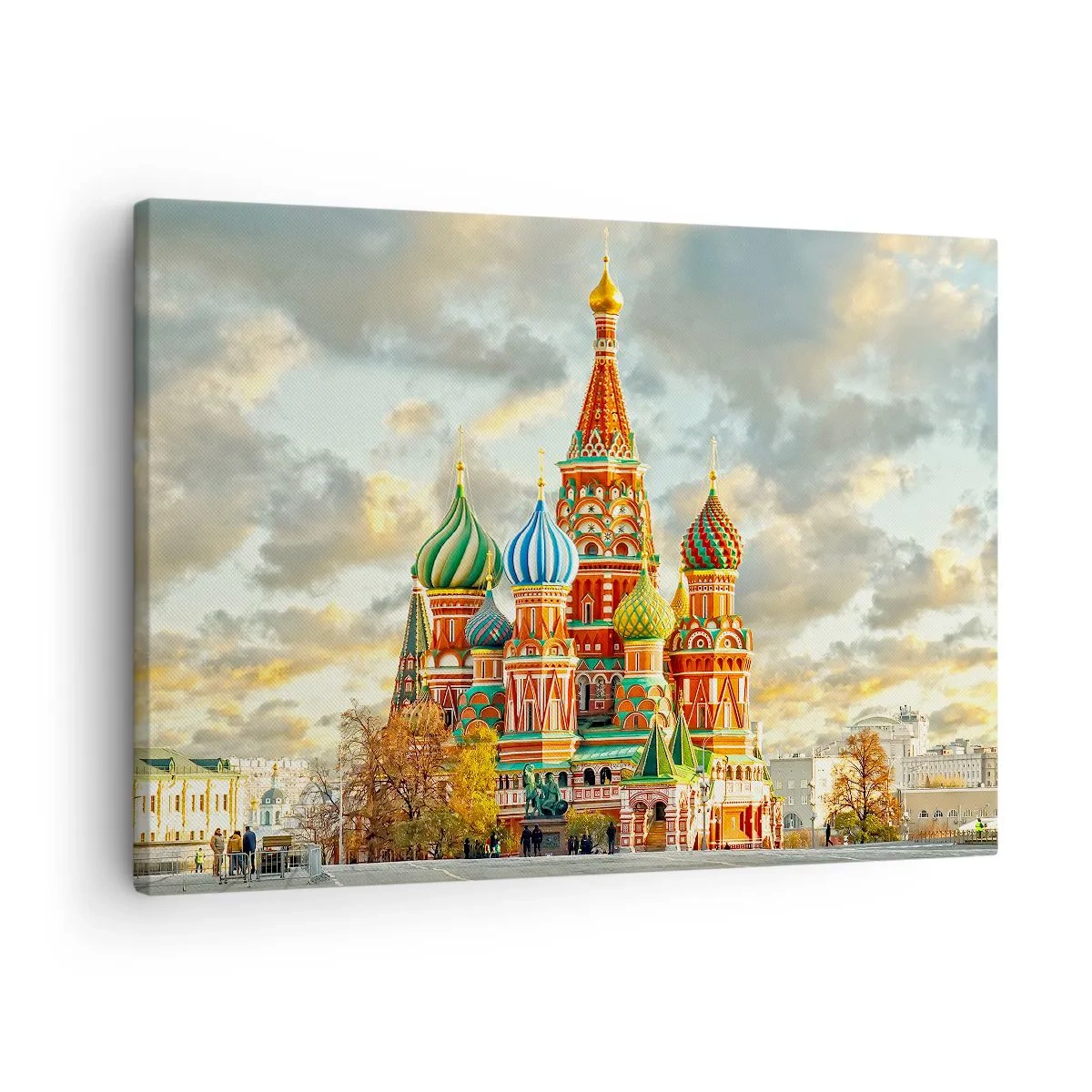 Impression sur toile - Image sur toile - Une cathédrale colorée avec des dômes caractéristiques - 70x50cm - Même Disney ne l'aurait pas proposé - Décoration murale moderne pour le salon et la chambre ARTTOR