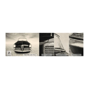 Échantillon de Papier Peint Premium Sand - Et alors! Tu ne m'aime pas? - Voiture, Ancien, Noir et blanc - 100x30 cm