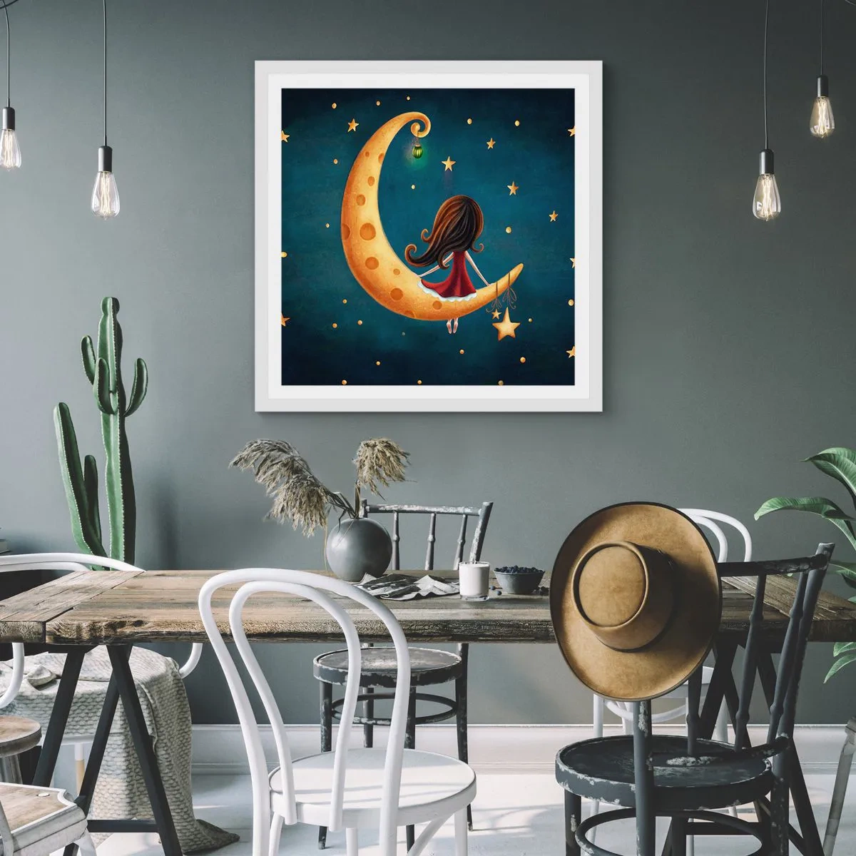 Affiche dans un cadre blanc - Poster - Il était une fois... - 50x50 cm