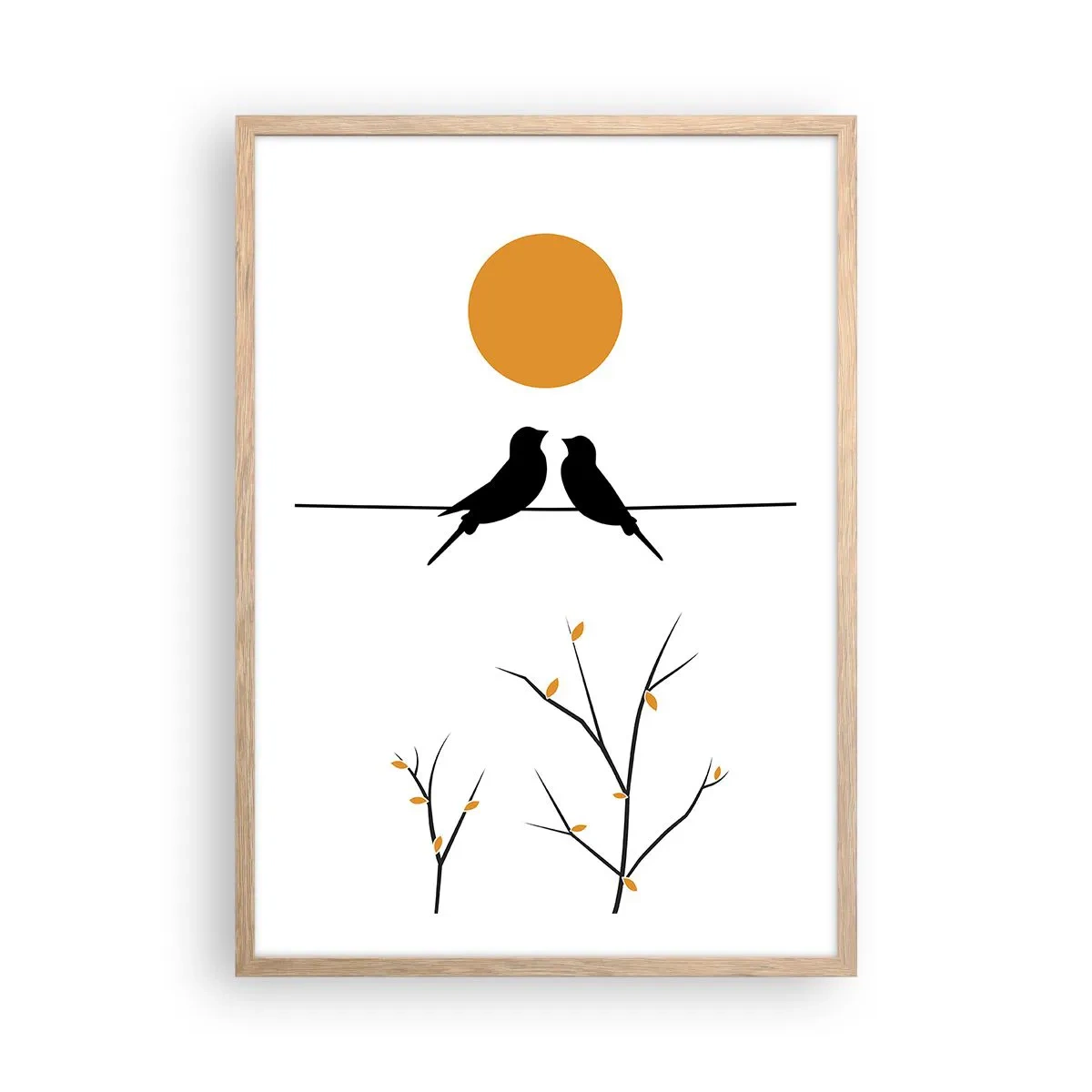 Affiche dans un chêne clair - Poster - Soirée pour rossignols - 50x70 cm