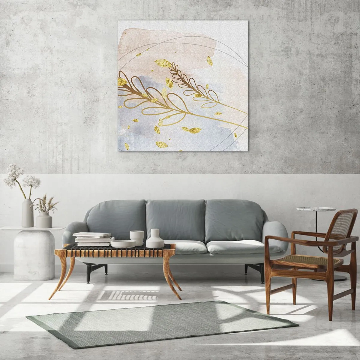 Impression sur verre - Image sur verre - Explosion d'or - 70x70 cm