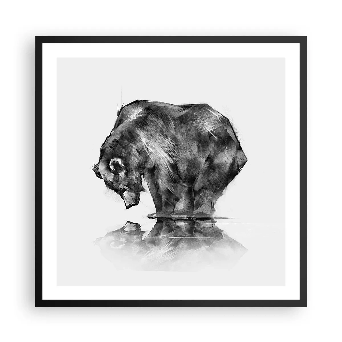 Affiche dans un cadre noir - Poster - Ravi de rencontrer quelqu'un de proche - 60x60 cm