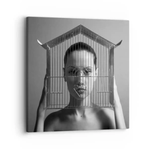 Impression sur toile - Image sur toile - Portrait un peu surréaliste - 30x30 cm