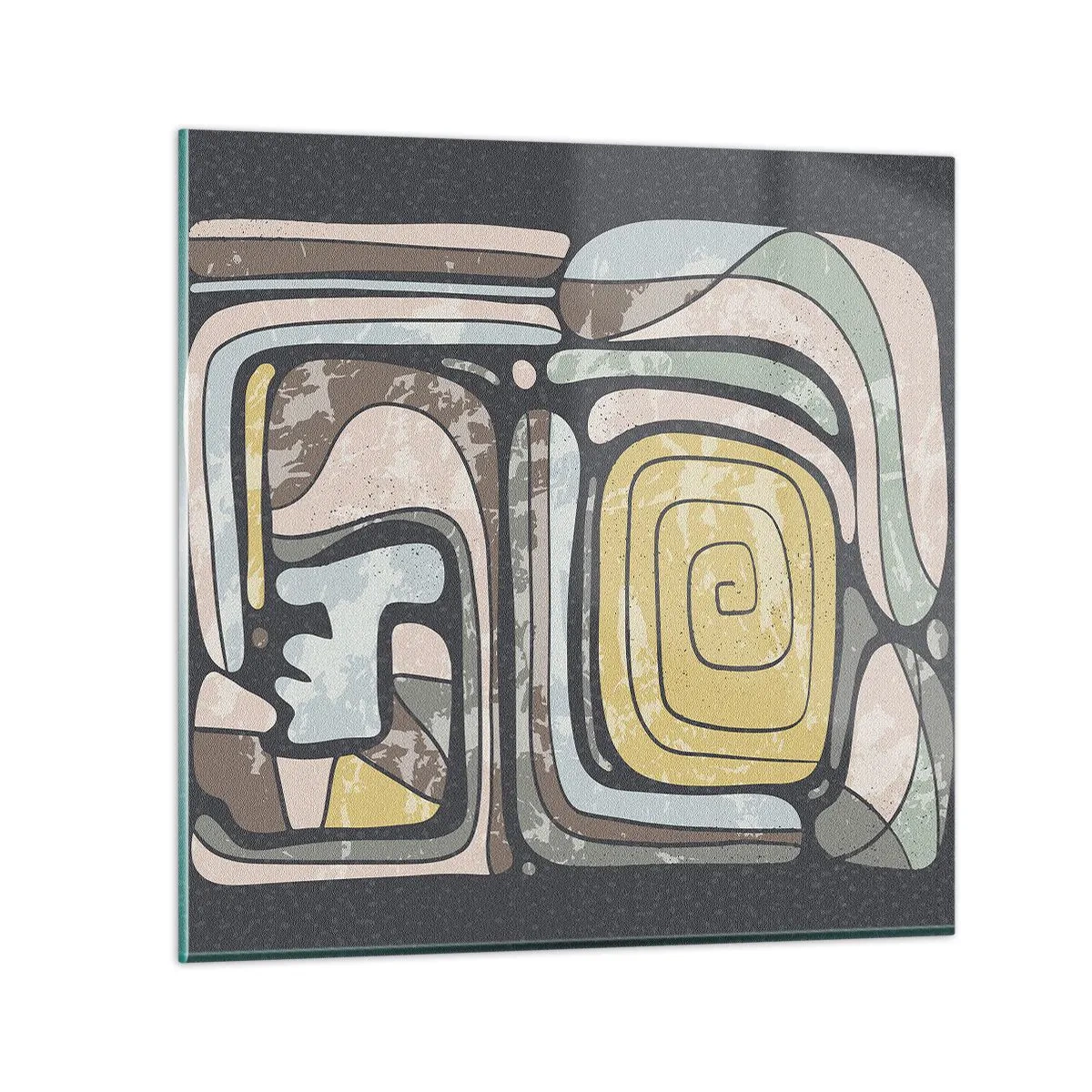 Impression sur verre - Image sur verre - L'abstraction dans l'esprit précolombien - 30x30 cm