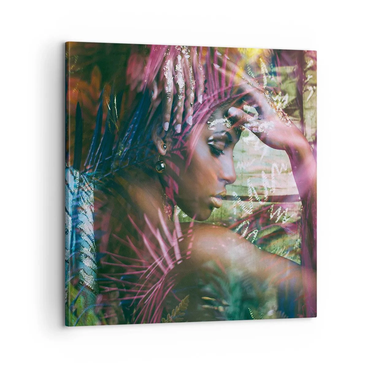 Impression sur toile - Image sur toile - Dame Nature dans la jungle - 60x60 cm