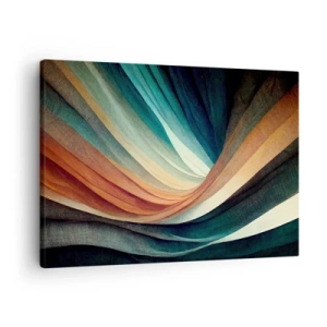Impression sur toile - Image sur toile - Vagues abstraites dans des tons chauds et froids - 70x50cm - Tissé à partir de couleurs - Décoration murale moderne pour le salon et la chambre ARTTOR