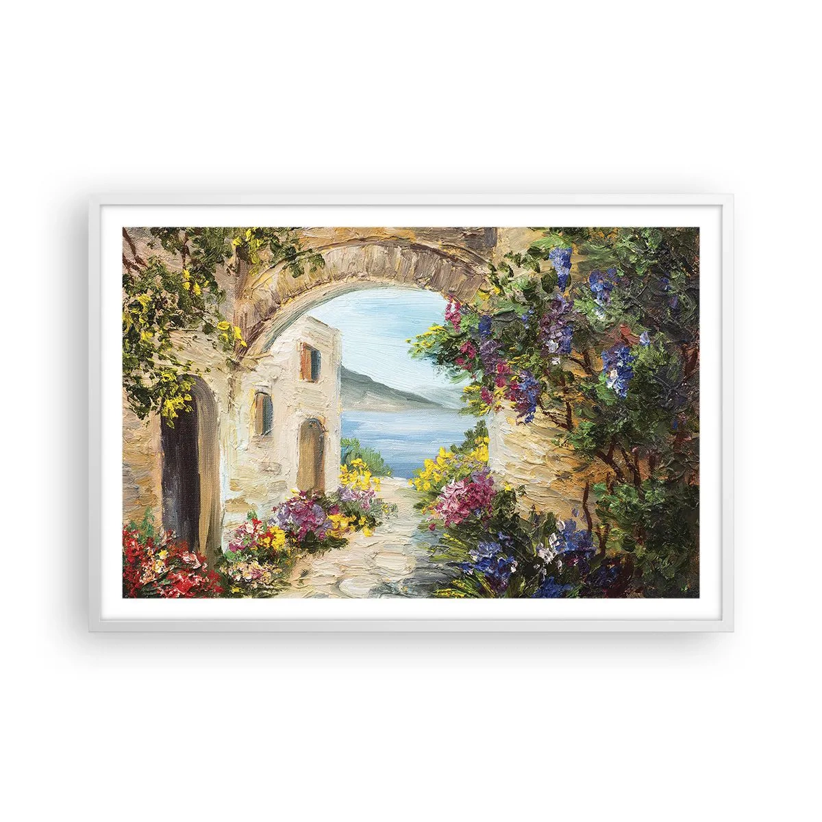 Affiche dans un cadre blanc - Poster - Le charme d'une province côtière - 91x61 cm