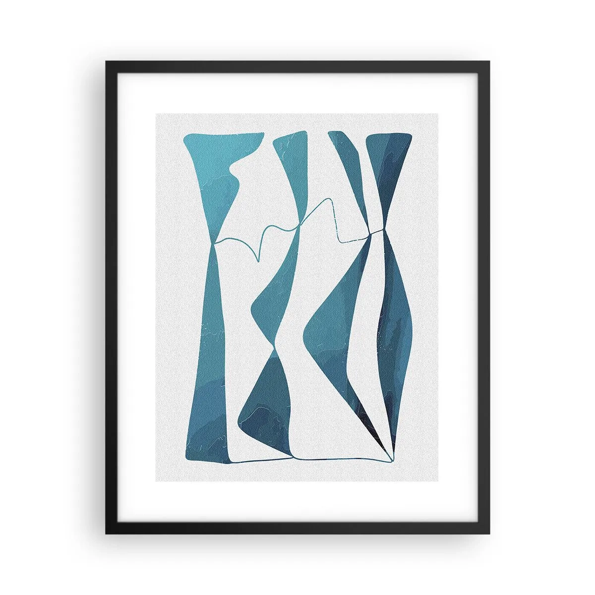Affiche dans un cadre noir - Poster - Abstraction : composé turquoise - 40x50 cm