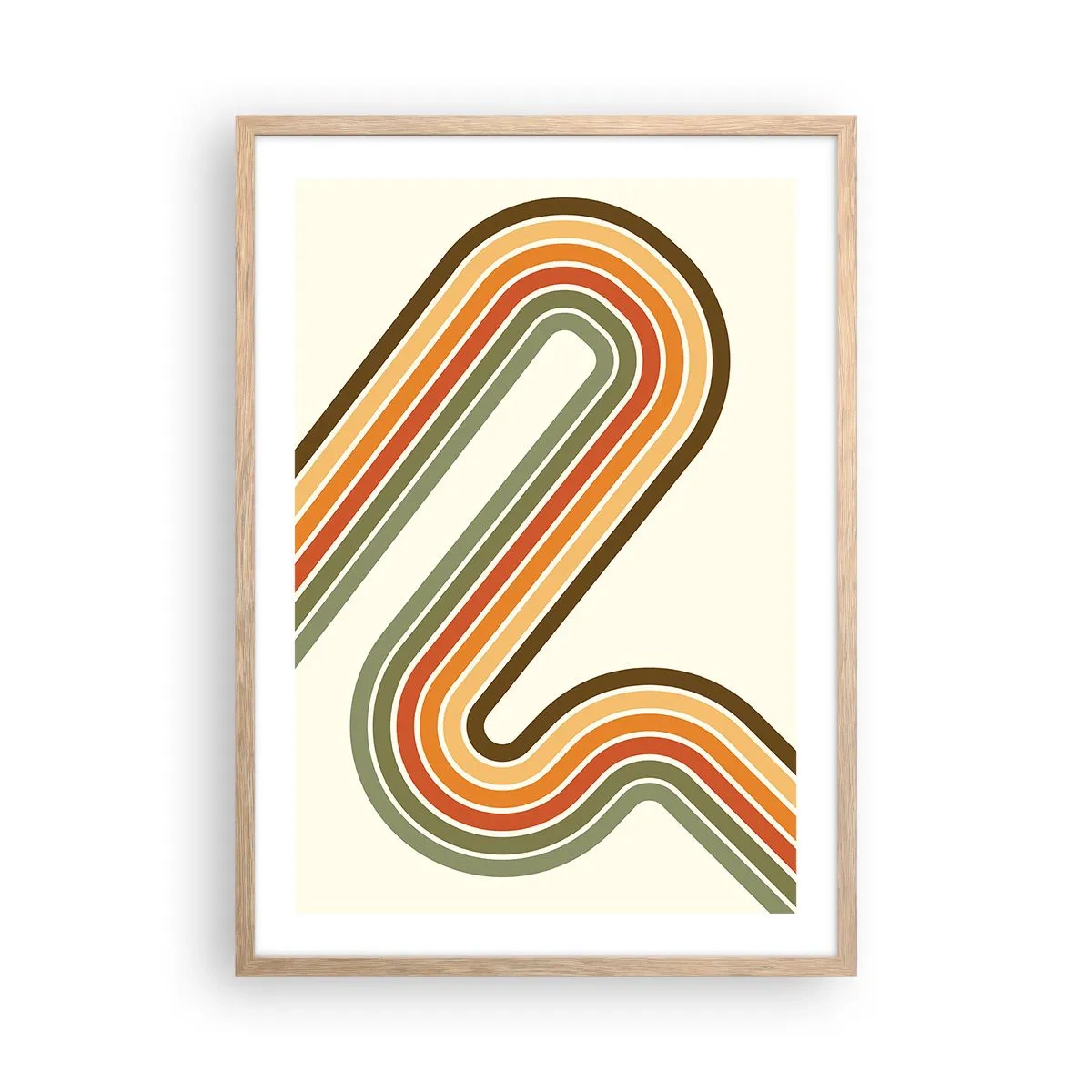 Affiche dans un chêne clair - Poster - En zig zag vers le but - 50x70 cm