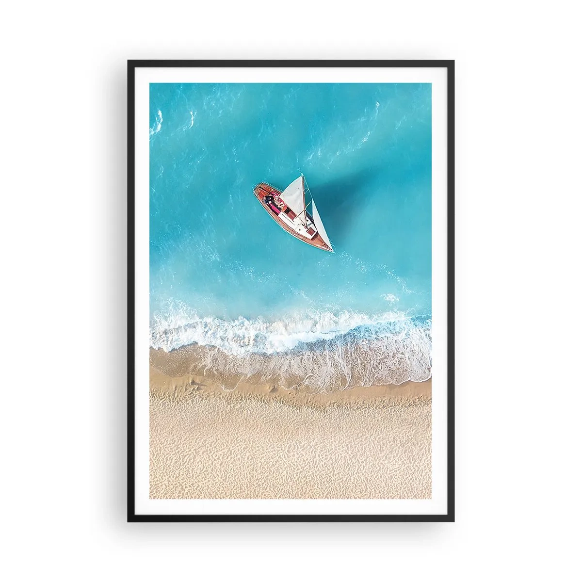 Affiche dans un cadre noir - Poster - A la frontière de l'azur et de l'or - 70x100 cm