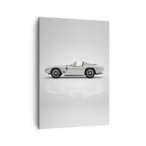Impression sur toile - Image sur toile - Cabriolet blanc classique sur fond clair - 50x70cm - Promesse de plaisir - Décoration murale moderne pour le salon et la chambre ARTTOR