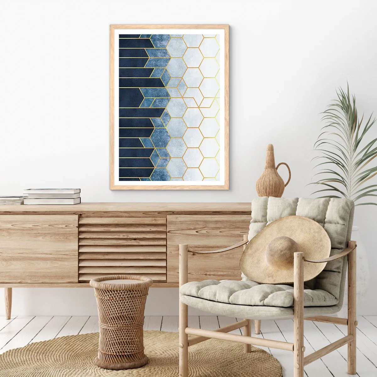 Affiche dans un chêne clair - Poster - Composition en rythme syncopé - 61x91 cm