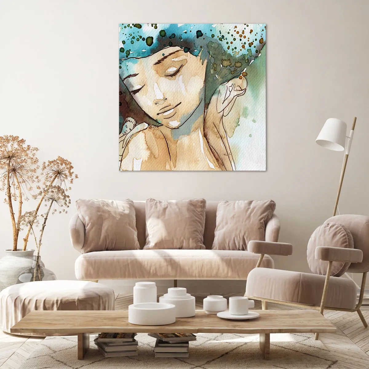 Impression sur toile - Image sur toile - Lady in blue - 50x50 cm