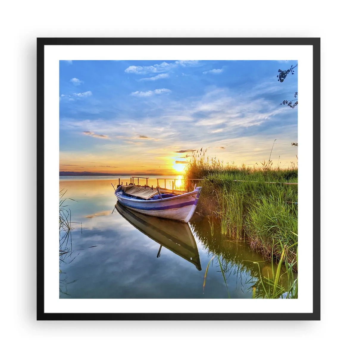Affiche dans un cadre noir - Poster - La crique où les rêves deviennent réalité - 60x60 cm