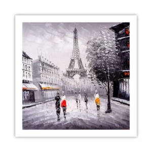 Affiche - Poster - Balade parisienne - 60x60 cm