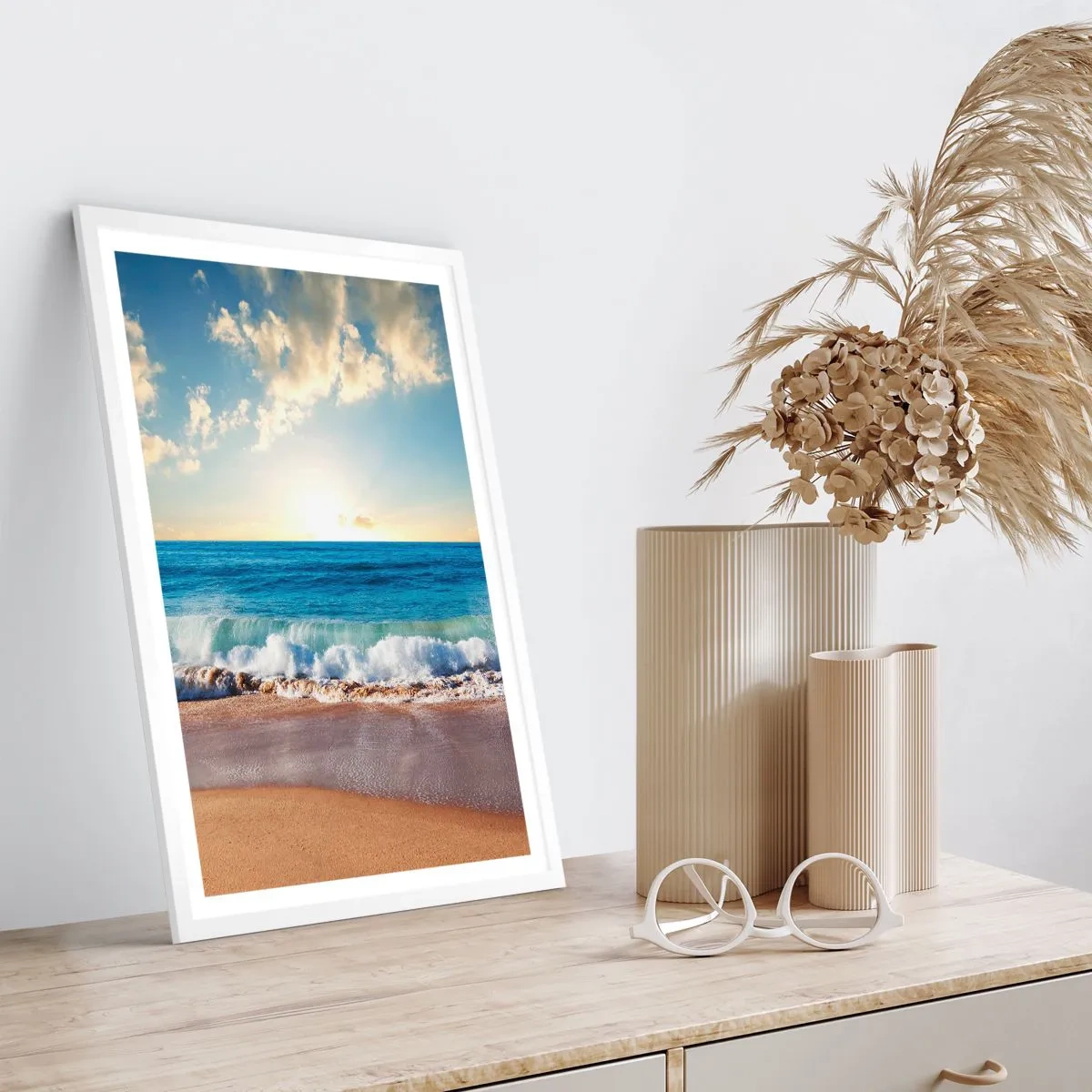 Affiche dans un cadre blanc - Poster - Mouvement et immobilité à la fois - 40x50 cm