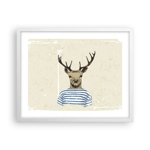 Affiche dans un cadre blanc - Poster - Parce que j'aime les chemises rayées - 50x40 cm