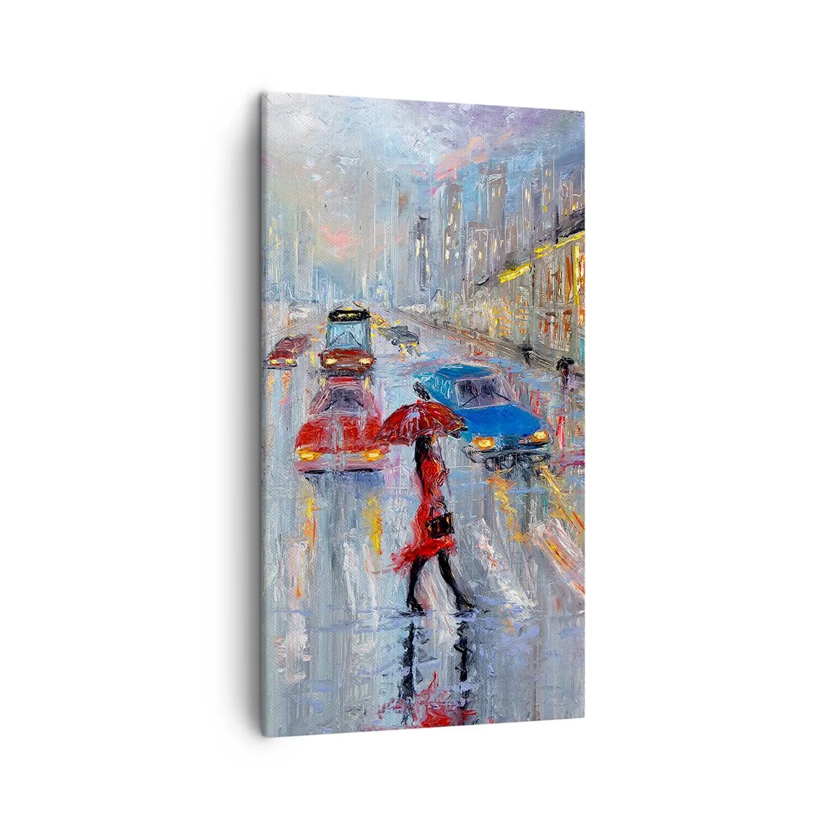 Impression sur toile - Image sur toile - Après-midi pluvieux en ville - 45x80 cm