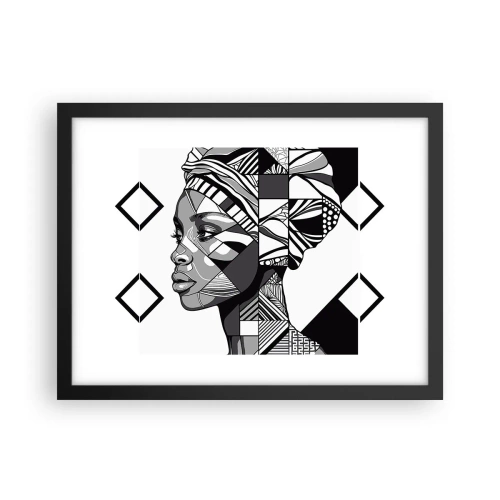 Affiche dans un cadre noir - Poster - Portrait ethnique - 40x30 cm