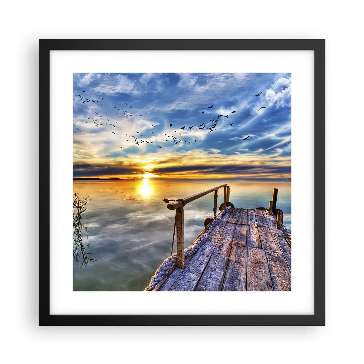 Affiche dans un cadre noir - Poster - Le vent se repose - 40x40 cm