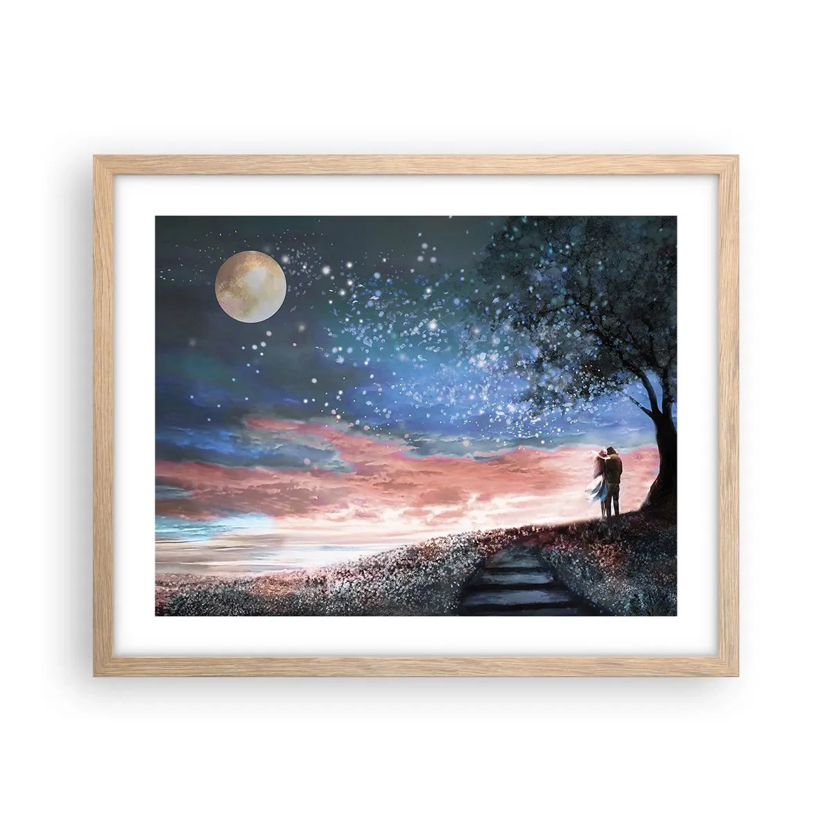 Affiche dans un chêne clair - Poster - Spectacle étoilé - 50x40 cm