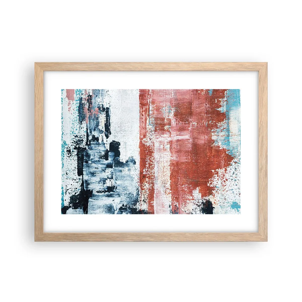 Affiche dans un chêne clair - Poster - Moitié-moitié abstrait - 40x30 cm