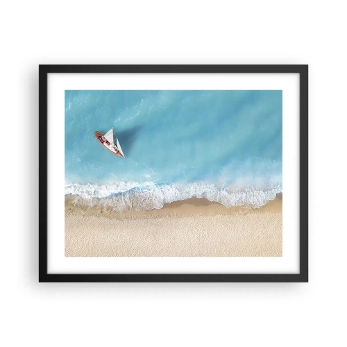 Affiche dans un cadre noir - Poster - A la frontière de l'azur et de l'or - 50x40 cm