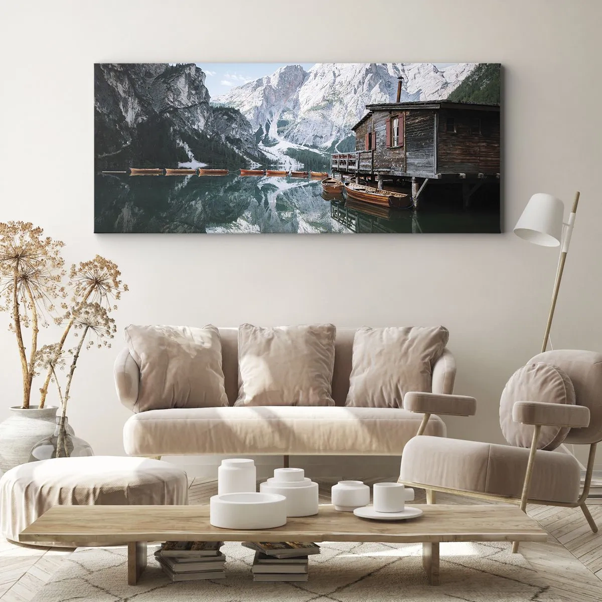 Impression sur toile - Image sur toile - Un matin cristallin en montagne - 90x30 cm