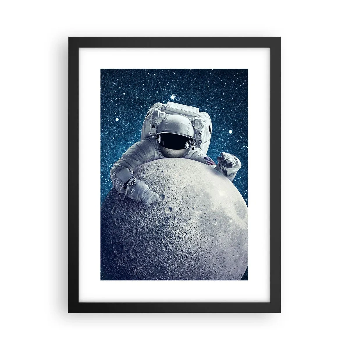 Affiche dans un cadre noir - Poster - Comique de l'espace - 30x40 cm