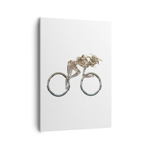 Impression sur toile - Image sur toile - Un vélo mécanique au design futuriste - 50x70cm - Machine exceptionnelle - Décoration murale moderne pour le salon et la chambre ARTTOR