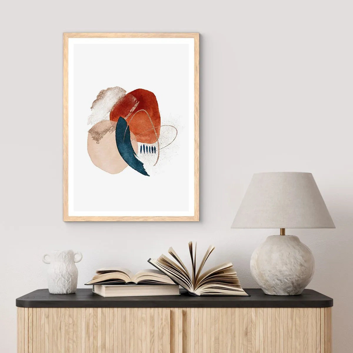 Affiche dans un chêne clair - Poster - Composition ovale - 61x91 cm