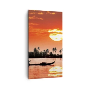 Impression sur toile - Image sur toile - La tranquillité des tropiques au coucher du soleil - 55x100 cm