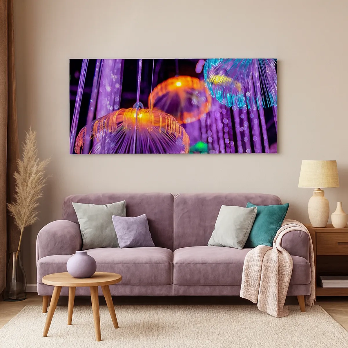 Impression sur toile - Image sur toile - Fontaine lumineuse - 30x30 cm