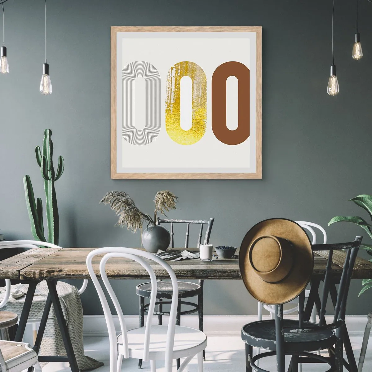 Affiche dans un chêne clair - Poster - Ooo! - 40x40 cm