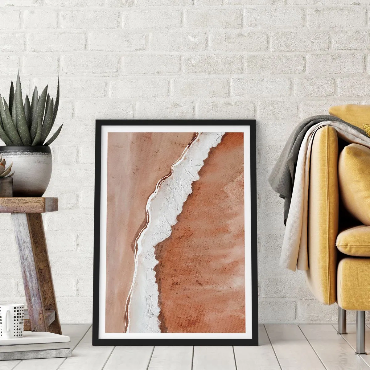 Affiche dans un cadre noir - Poster - Dans des couleurs de la terre - 40x50 cm