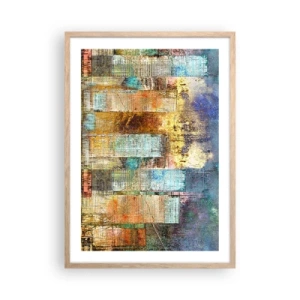 Affiche dans un chêne clair - Poster - Une métropole ensoleillée - 50x70 cm